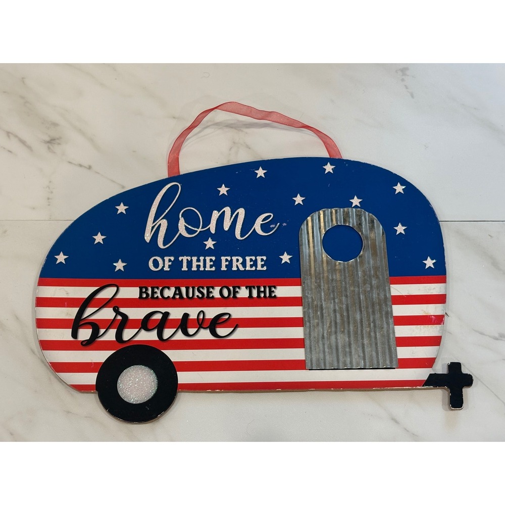 Patriotic Camper Sign Unbranded Wall Decor Unisex OS Red White Blue